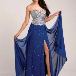 In Stock Envious Couture 15211 Size 0,2,16 A Line Formal Yellow Dress Slit Prom Embellished