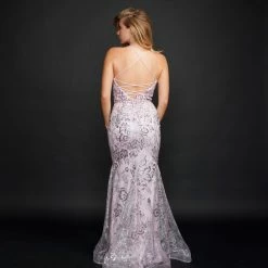 Corset Dresses Nina Canacci 1524 Long Sequin Prom Pageant Gown Evening Dress Light Pink