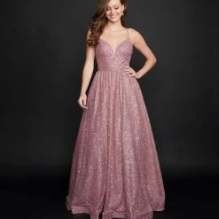 Ballgown Dresses Nina Canacci 1531 Long Ballgown Prom Dress V Neckline Pageant Gown