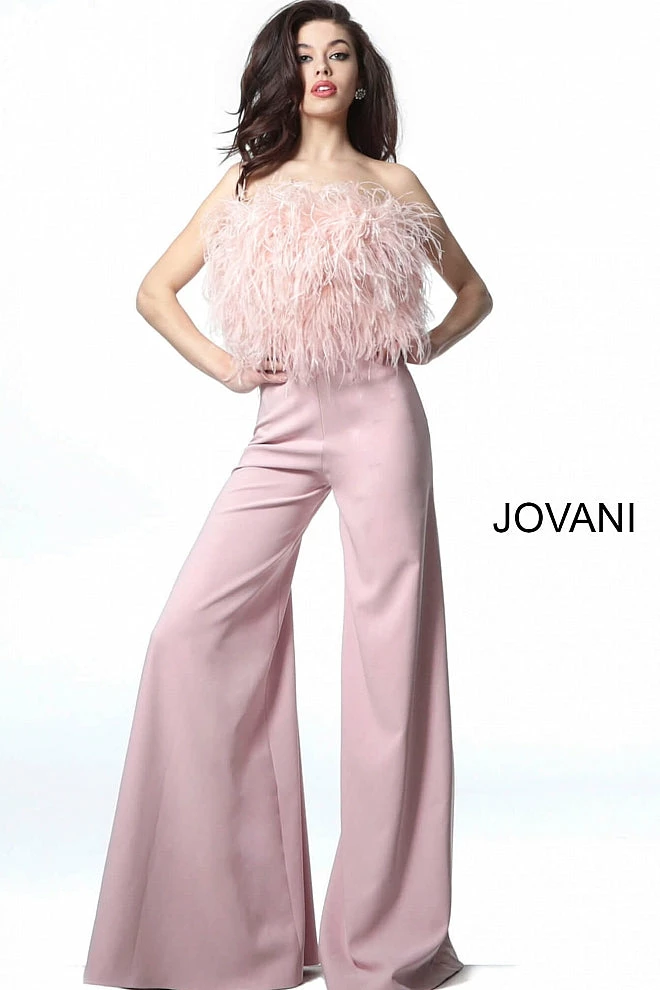 Jumpsuits & Rompers Jovani 1542 Long Wide Leg Prom Pageant Jumpsuit Ostrich Feather Jump Suit 6 Jumpsuits & Rompers Jovani 1542 Long Wide Leg Prom Pageant Jumpsuit Ostrich Feather Jump Suit