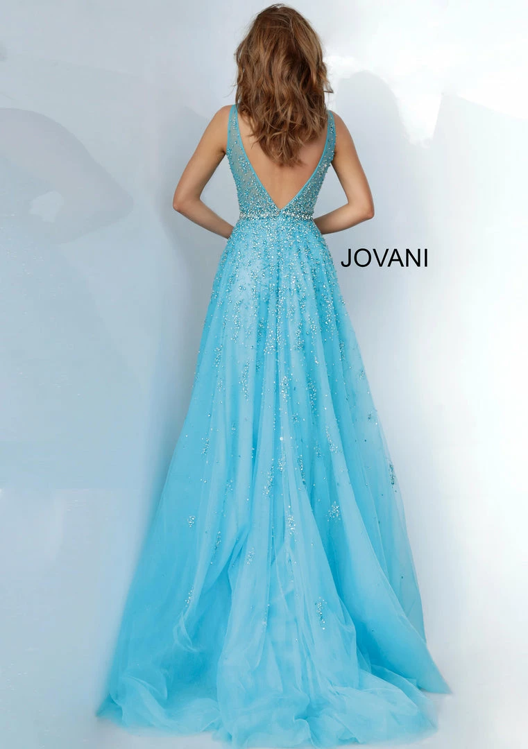 Jovani 1572 Embellished Plunging Neckline Prom Dress Evening Gown A Line 4 Jovani 1572 Embellished Plunging Neckline Prom Dress Evening Gown A Line