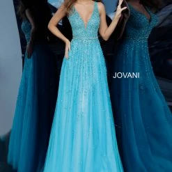 Jovani 1572 Embellished Plunging Neckline Prom Dress Evening Gown A Line 9 Jovani 1572 Embellished Plunging Neckline Prom Dress Evening Gown A Line