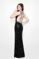In Stock Primavera Couture 1572 Black Size 00 Prom Dress Pageant Gown Sequin Slit Backless Dresses