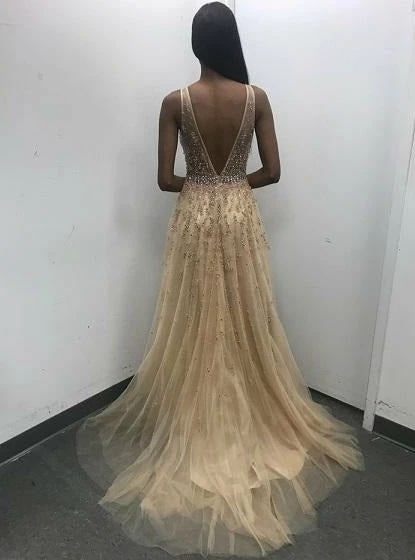 Jovani 1572 Embellished Plunging Neckline Prom Dress Evening Gown A Line 6 Jovani 1572 Embellished Plunging Neckline Prom Dress Evening Gown A Line