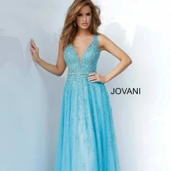 Jovani 1572 Embellished Plunging Neckline Prom Dress Evening Gown A Line 11 Jovani 1572 Embellished Plunging Neckline Prom Dress Evening Gown A Line