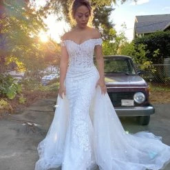 In Stock Casablanca Bridal 2419 Size 16 MCKENZIE Wedding Dress Overskirt Bridal Gown Off The Shoulder 17 In Stock Casablanca Bridal 2419 Size 16 MCKENZIE Wedding Dress Overskirt Bridal Gown Off The Shoulder