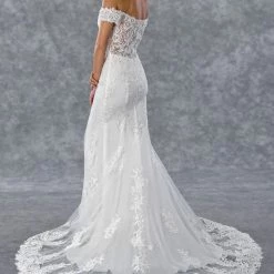 In Stock Mermaid Dresses Stella Couture 21068 Size 10 Off The Shoulder Mermaid Wedding Dress Lace Bridal Gown