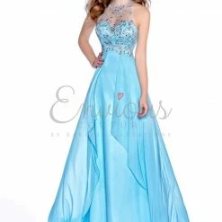 In Stock Envious Couture 16022 Size 0 Aqua Prom Dress Pageant Gown