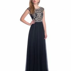 In Stock Envious Couture 16050 Size 6 High Neck A Line Backless Formal Dress Cap Sleeve