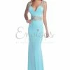 In Stock Mermaid Dresses Envious Couture 16072 Size 0 Aqua/Gold Prom Dress Pageant Gown Long Stretch Fitted Gown