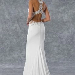 Stella Couture 16084 Long Fitted Sheer Lace Cutout Formal Dress Prom Gown