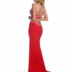 In Stock Envious Couture 16089 Two Piece Formal Pageant Dress Sheer Neckline Slit CLEARANCE