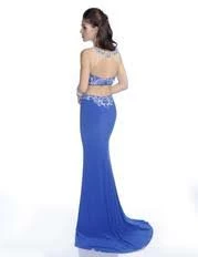 In Stock Envious Couture 16089 Two Piece Formal Pageant Dress Sheer Neckline Slit CLEARANCE