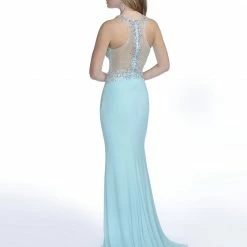 In Stock CLEARANCE Envious Couture 16135 Size 00 Prom Dress Pageant Gown Long Sheer Jersey