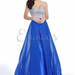 In Stock Envious Couture 16137 Size 6 Royal Blue Sweetheart Neck Prom Dress Pageant Gown
