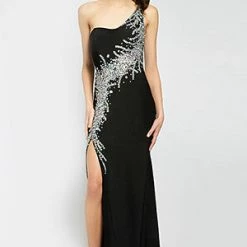 In Stock Jovani JVN 99350 Yellow Size 8 One Shoulder Jersey Prom DressPageant Gown