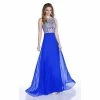 In Stock Envious Couture 16164 Size 0, 2, 4, 6, 8 Long Sheer A Line High Neck Formal Prom Dress Blue