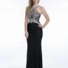 In Stock Envious Couture 16179 Size 4 Lace Haler Formal Evening Dress Backless Sheer Jersey Gown