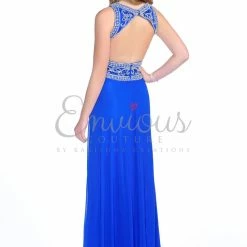 In Stock Envious Couture By Karishma Creations Style 16211 Size 2 In Royal Blue Backless Dresses