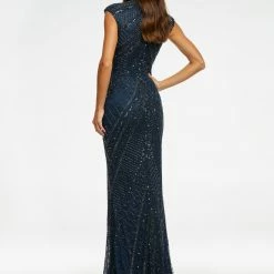 Ashleylauren Ashley Lauren 1624 High Neckline Beaded Fitted Prom Dress Sequins Evening Gown Sequin Dresses