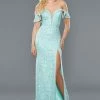Stella Couture 22032 Long Fitted Off The Shoulder Formal Dress Sequin Slit Prom Gown Sequin Dresses