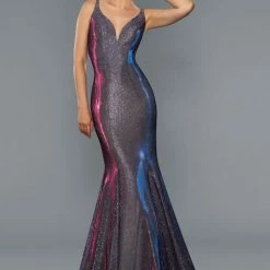 Stella Couture 22059 Long Shimmer Mermaid Formal Prom Dress Iridescent Gown Mermaid Dresses