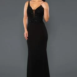 Backless Dresses Stella Couture 19016 Long Fitted Lace Embellished Formal Evening Gown Prom Dress