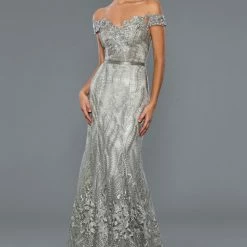 Stella Couture 19060 Long Off The Shoulder Formal Evening Dress Mother Gown