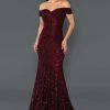Stella Couture 22069 Long Fitted Shimmer Glitter Off The Shoulder Prom Dress Formal