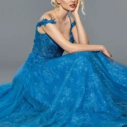 In Stock Stella Couture 21038 Size 6 Long Lace A Line Formal Dress Bridal Prom Pageant Sheer Corset Ballgown Dresses