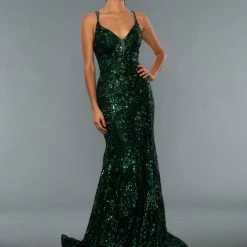 Stella Couture 21040 Long Fitted Mermaid Sequin Lace Formal Dress Bridal Gown Sequin Dresses