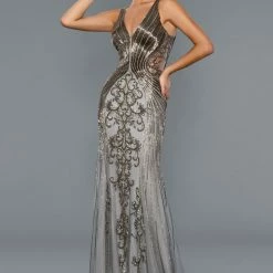 Stella Couture 20039 Long Liquid Beaded Formal Evening Gown Prom Dress Pageant