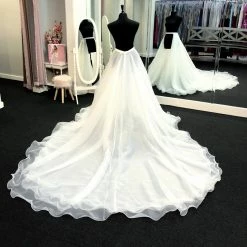 In Stock Ashley Lauren 1739 Size 6 Hot Pink Long Organza Overskirt Wire Hem Pageant Prom Layer Pageant