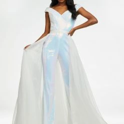 Ashley Lauren 1740 IN STOCK ALL COLORS Long Organza Overskirt Wire Hem Pageant Prom Layers