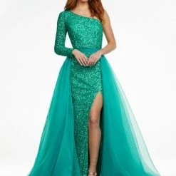 Ashleylauren Ashley Lauren 1740 Long Organza Overskirt Wire Hem Pageant Prom Layers