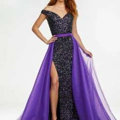 In Stock Ashley Lauren 1740 Size 2, 10 Long Organza Overskirt Wire Hem Pageant Prom Layers