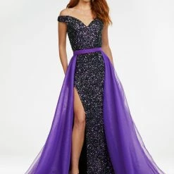 Ashleylauren Ashley Lauren 1740 Long Organza Overskirt Wire Hem Pageant Prom Layers