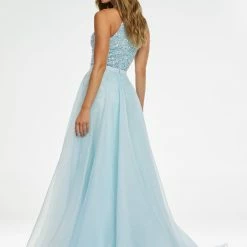 Ashleylauren Ashley Lauren 1740 Long Organza Overskirt Wire Hem Pageant Prom Layers