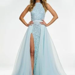 Ashleylauren Ashley Lauren 1740 Long Organza Overskirt Wire Hem Pageant Prom Layers