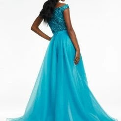 Ashleylauren Ashley Lauren 1740 Long Organza Overskirt Wire Hem Pageant Prom Layers