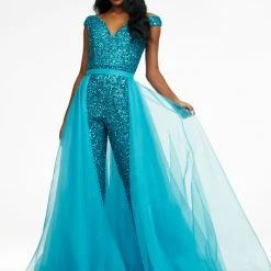 Ashleylauren Ashley Lauren 1740 Long Organza Overskirt Wire Hem Pageant Prom Layers