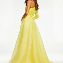 Ashleylauren Ashley Lauren 1740 Long Organza Overskirt Wire Hem Pageant Prom Layers