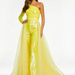 In Stock Ashley Lauren 1740 Ivory Overskirt Size 8 Long Organza Overskirt Wire Hem Pageant Prom Layers