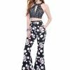 In Stock Envious Couture 17514 Lace Two Piece Floral Bell Bottom Jumpsuit Size 16