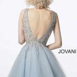 Jovani 1774 Homecoming Dress Short Cocktail Dress Tulle Sheer V Neck