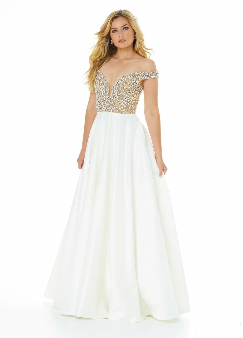Ashleylauren Ashley Lauren 1792A Crystal And Pearl Pageant Gown With Off The Shoulder Straps 3 Ashleylauren Ashley Lauren 1792A Crystal And Pearl Pageant Gown With Off The Shoulder Straps