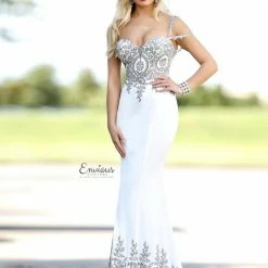 In Stock Envious Couture 18080 Size 10, 12 Long Fitted White Lace Formal Dress Wedding Gown