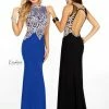 In Stock Backless Dresses Envious Couture 18105 Gold Threaded Fitted Jersey Prom Dress Size 2 Royal Blue