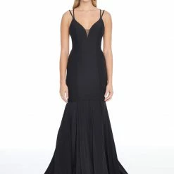 In Stock Mermaid Dresses Ashley Lauren 1870 Size 6 Neon Green Long Jersey V Neck Fitted Mermaid Prom Dress Neon Pageant