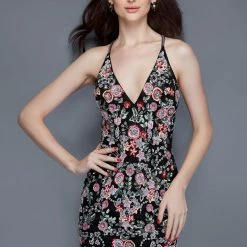 In Stock Primavera Couture 1938 Size 10 Short Beaded Cocktail Dress Sequin 3D Sequin Homecoming Dress